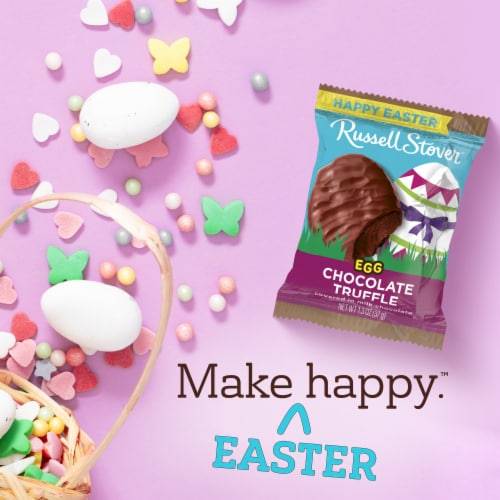 RUSSELL STOVER Easter Chocolate Truffle Milk Chocolate Candy Easter Egg Perspective: left