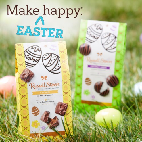 RUSSELL STOVER Easter Milk Chocolate Caramel Candy Gift Box Perspective: left