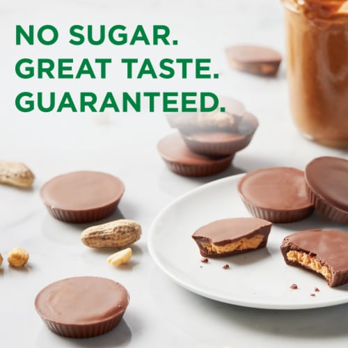 RUSSELL STOVER Sugar Free Peanut Butter Cup Chocolate Candy, 2.4 oz bag Perspective: left