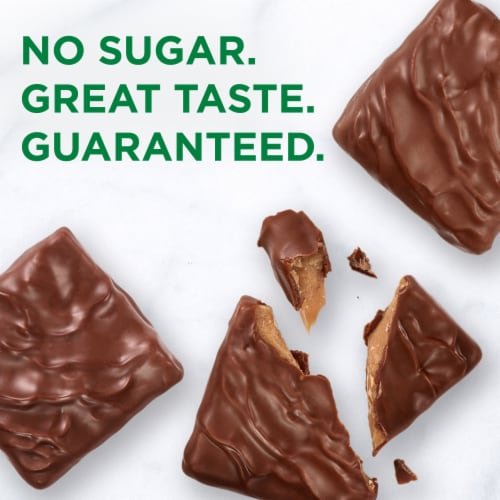 RUSSELL STOVER Sugar Free Toffee Squares in Chocolate Candy, 2 oz bag Perspective: left