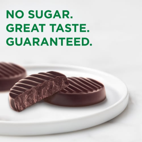 RUSSELL STOVER Sugar Free Dark Chocolate Medallions Candy, 2 oz bag Perspective: left