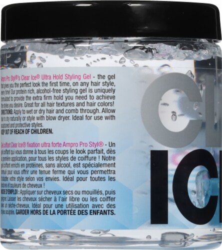 Ampro Pro Styl®'s Clear Ice® Alcohol-Free Firm Flexible Hold Gel Perspective: left