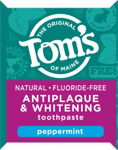 Tom's of Maine Antiplaque & Whitening Peppermint Toothpaste Perspective: left