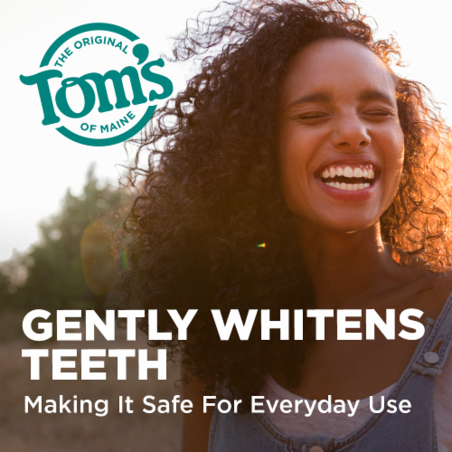 Tom's of Maine Activated Charcoal Whitening Natural Toothpaste With Fluoride Peppermint Perspective: left