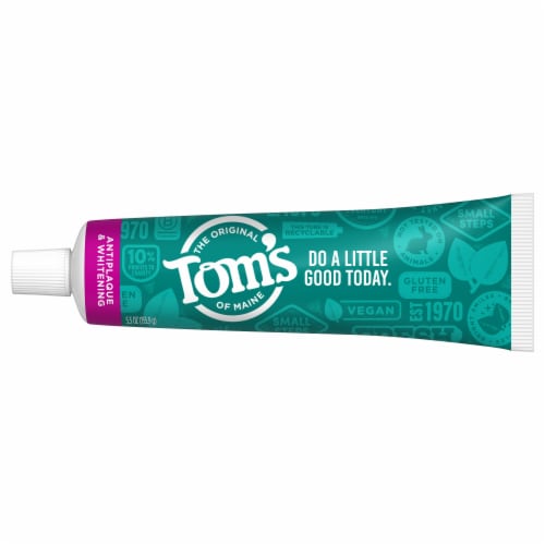 Tom's of Maine Fluoride-Free Antiplaque & Whitening Natural Spearmint Toothpaste Perspective: left