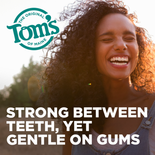 Tom's of Maine Naturally Waxed Antiplaque Flat Dental Floss Spearmint Perspective: left