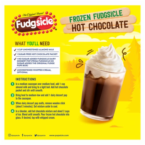 Popsicle Fudgsicle No Sugar Added Original Fudge Pops Perspective: left