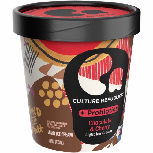 Culture Republick Chocolate & Cherry Light Ice Cream and Probiotics Perspective: left