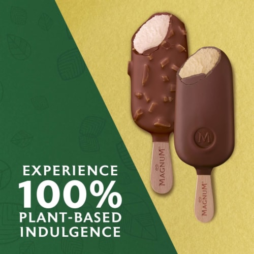 Magnum Vegan Almond Non-Dairy with Belgian Chocolate Variety Vanilla Ice Cream Bar Perspective: left