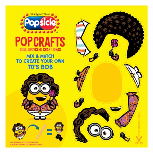 Popsicle Minions Ice Pops Strawberry Banana and Blue Raspberry Frozen Bars Perspective: left