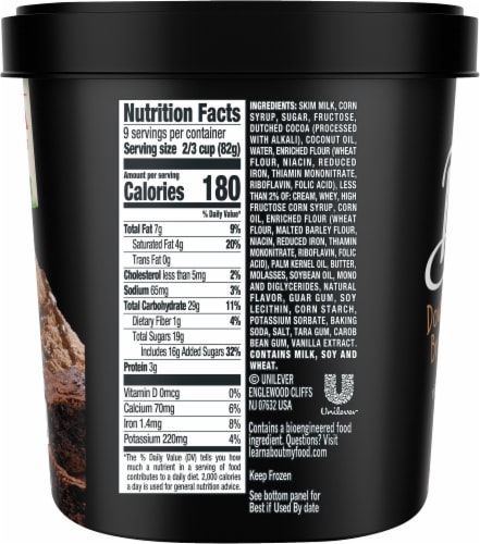 Breyers Double Chocolate Brownie Batter Frozen Dairy Dessert Tub Perspective: left