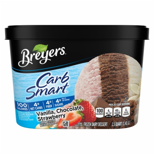Breyers® Carb Smart™ Vanilla Chocolate and Strawberry Ice Cream Perspective: left
