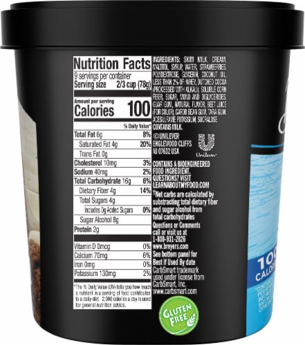 Breyers Vanilla Chocolate Strawberry CarbSmart Perspective: left
