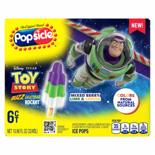 Popsicle Toy Story Buzz Lightyear Rocket Ice Pops, 6 ct Perspective: left