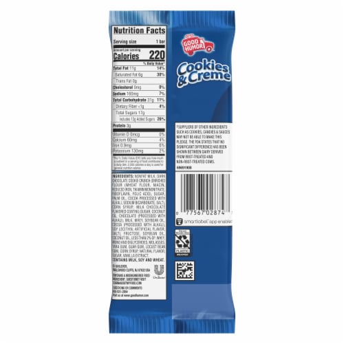 Good Humor Cookies & Cream Frozen Dessert Bar Perspective: left