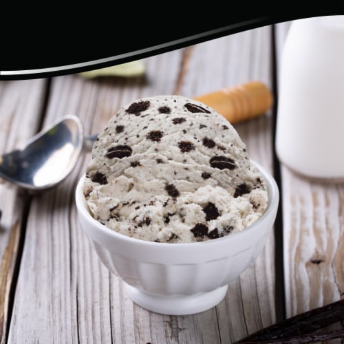 Breyers Cookies and Cream Frozen Dairy Dessert Tub Perspective: left