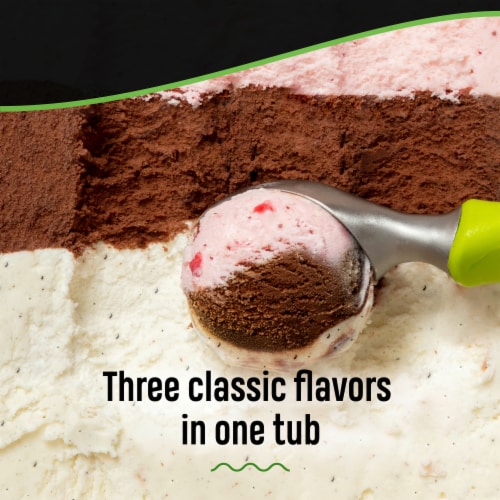 Breyers Vanilla Chocolate Strawberry Ice Cream Tub Perspective: left