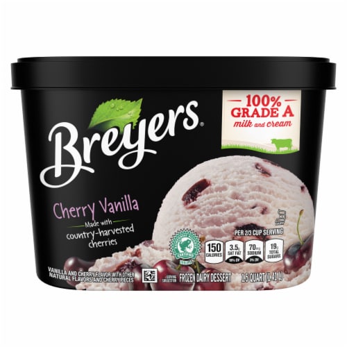 Breyers Cherry Vanilla Frozen Dairy Dessert Perspective: left