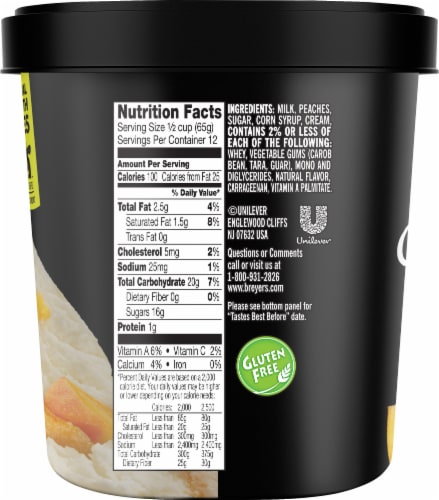 Breyers® Peach Ice Cream Perspective: left
