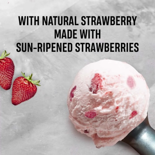 Breyers Natural Strawberry Ice Cream Tub Perspective: left