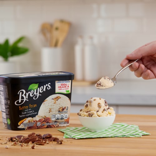 Breyers Butter Pecan Frozen Dairy Dessert Perspective: left