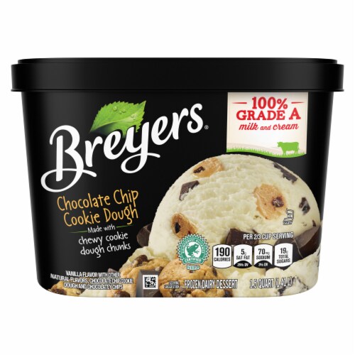 Breyers Chocolate Chip Cookie Dough Frozen Dairy Dessert Perspective: left