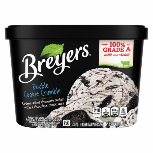 Breyers Double Cookie Crumble Frozen Dairy Dessert Perspective: left