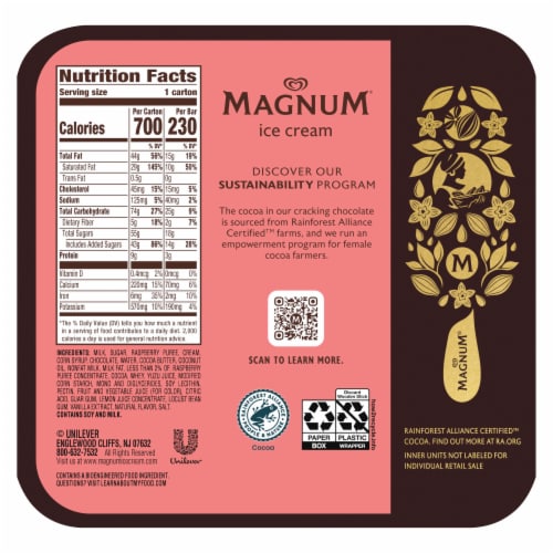 Magnum Ice Cream Bars Double Raspberry Perspective: left