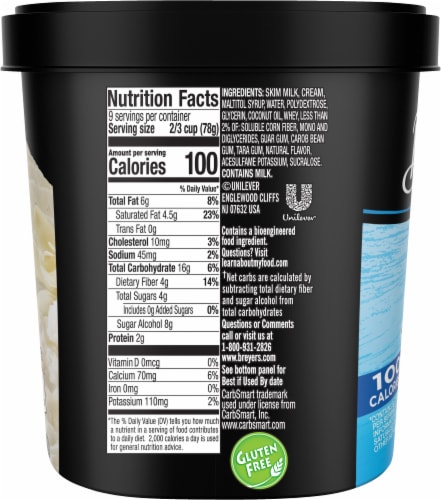 Breyers CarbSmart™ Vanilla Frozen Dairy Dessert Tub Perspective: left