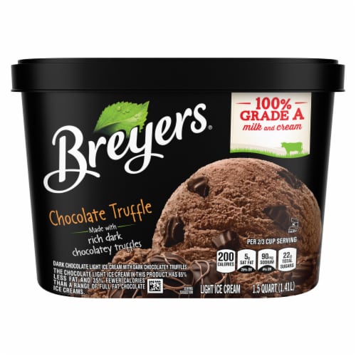 Breyers Original Chocolate Truffle Light Ice Cream Perspective: left