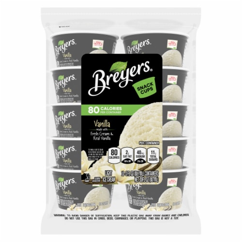 Breyers Natural Vanilla Snack Cups Ice Cream Perspective: left