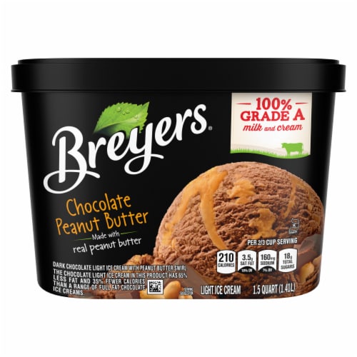 Breyers Chocolate Peanut Butter Ice Cream Perspective: left