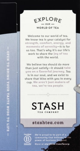 Stash Earl Grey Black Tea Bags Perspective: left
