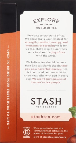 Stash Decaf Chocolate Hazelnut Black Tea Perspective: left