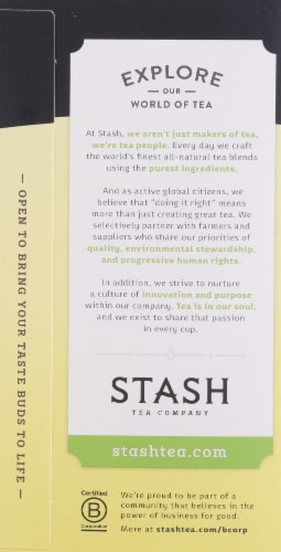 Stash Meyer Lemon Caffeine-Free Herbal Tea Bags Perspective: left