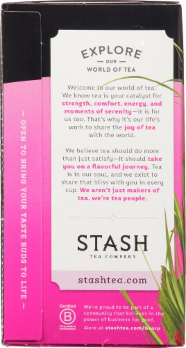 Stash Wild Raspberry Hibiscus Herbal Tea Perspective: left