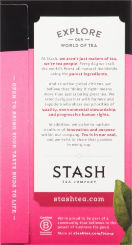 Stash Pomegranate Raspberry Green Tea Perspective: left