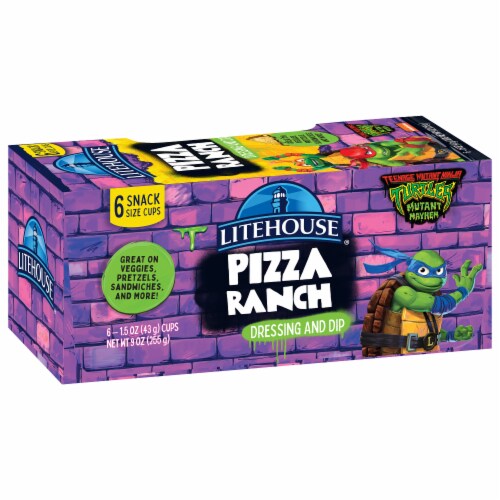 Litehouse Teenage Mutant Ninja Turtles Pizza Ranch Dressing and Dip 6 ct / 1.5 oz Cups Perspective: left