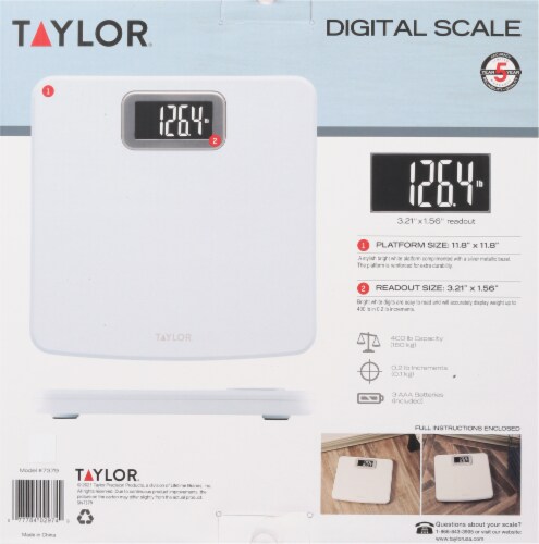 Taylor® Digital Bathroom Scale - Bright White Perspective: left