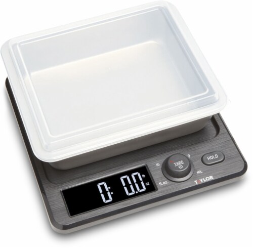 Taylor Kitchen Scale with Stainless Steel Container and Lid Perspective: left