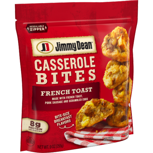 Jimmy Dean® French Toast Sausage & Egg Casserole Bites Frozen Breakfast Perspective: left