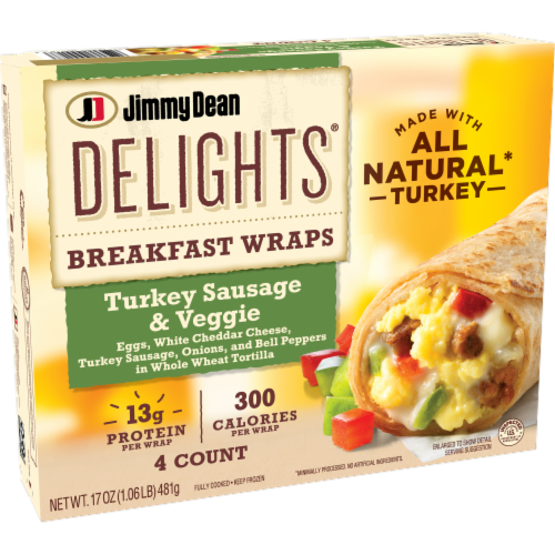 Jimmy Dean Delights® Turkey Sausage & Veggie Frozen Breakfast Wraps Perspective: left