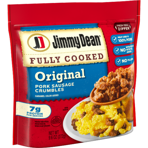 Jimmy Dean® Fully Cooked Original Pork Sausage Crumbles Perspective: left