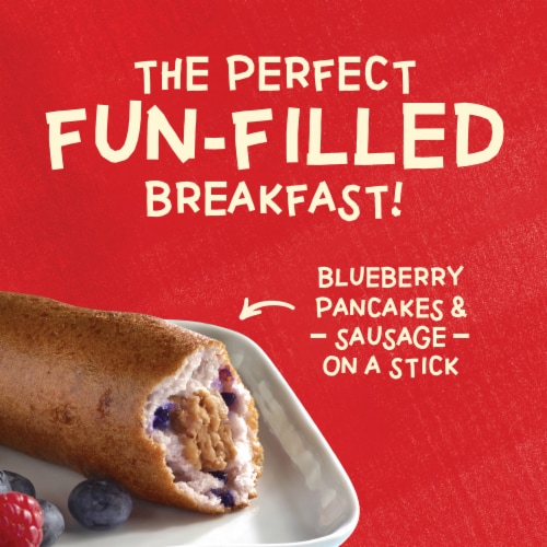 Jimmy Dean® Blueberry Pancakes and Sausage on a Stick Frozen Breakfast Perspective: left