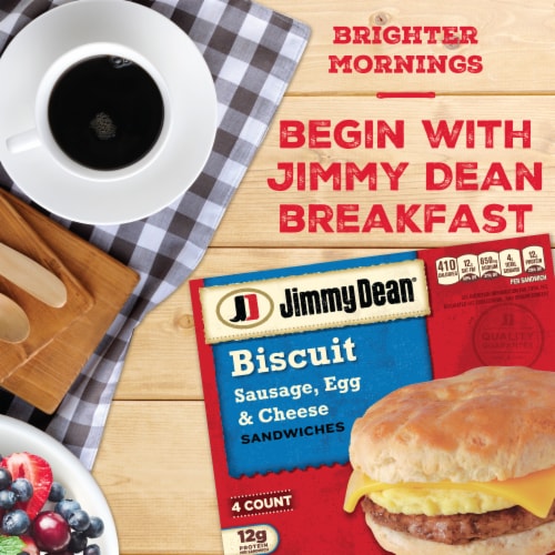 Jimmy Dean® Sausage Egg and Cheese Biscuit Frozen Breakfast Sandwich Perspective: left