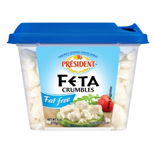 President Fat Free Feta Crumbles Perspective: left