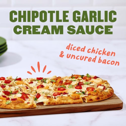 Panera Bread Ready-to-Heat Chipotle Chicken & Uncured Bacon Flatbread Pizza Perspective: left