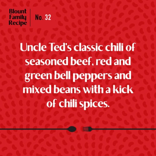 Blount's Family Kitchen Tailgate Beef Chili with Beans Perspective: left