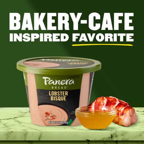 Panera Bread Ready-to-Heat Lobster Bisque Soup Cup Perspective: left