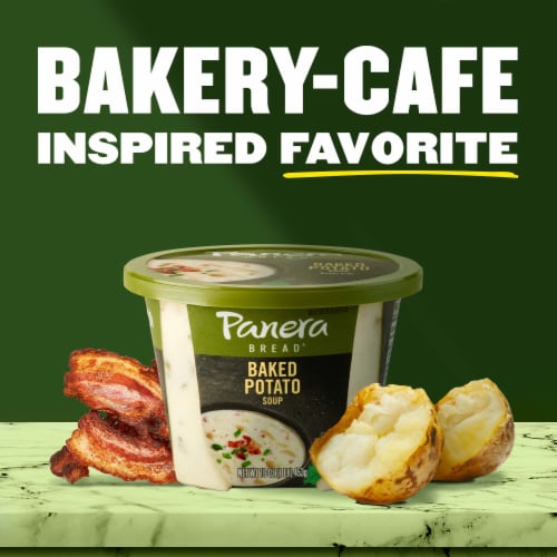 Panera Bread Ready-to-Heat Gluten Free Baked Potato Soup Cup Perspective: left